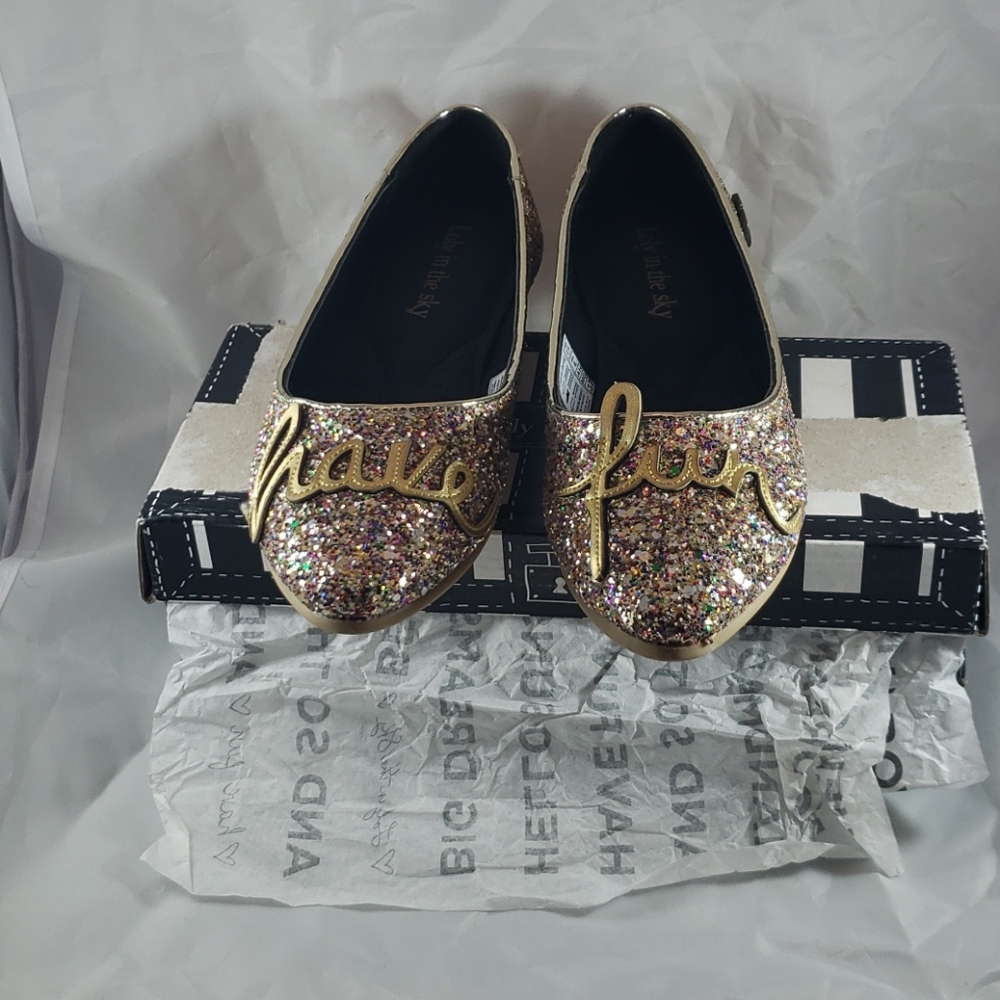 Loly in The Sky Shoes Women's Yellow & Gold Flat & Loafers Shoes Size 7.5 - Picture 5 of 5